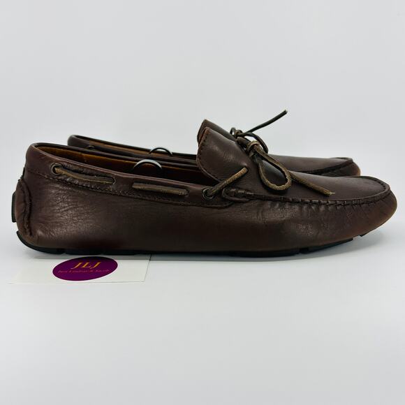 J. Crew Men\'s Kenton Brown Italian Leather Driving Moccasins AJ906 Size 11.5